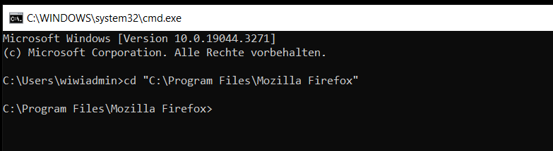 Firefox-Programmverzeichnis.